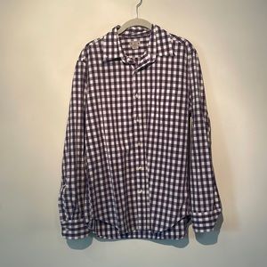 J. Crew Long Sleeve Oxford Purple Checkered (Medium)